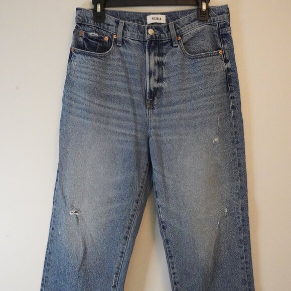 Pistola, High Rise Straight Jeans, Light to Medium Wash, Blue - Picture 3 of 6